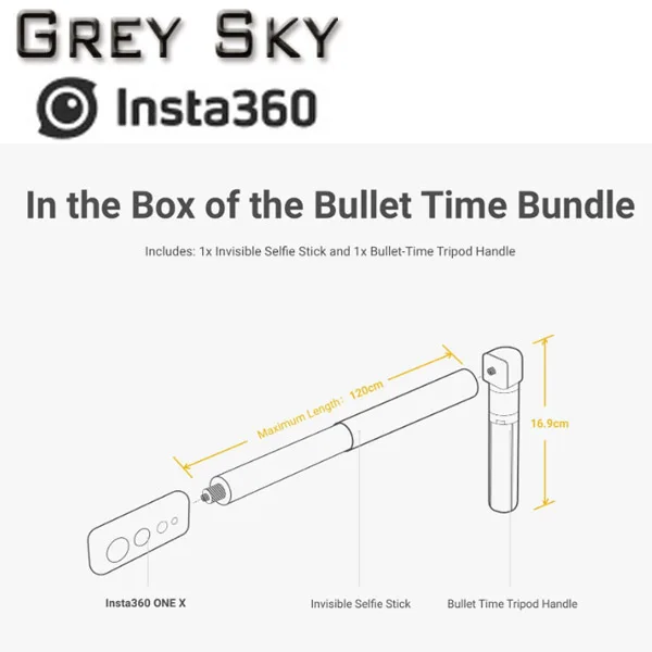 Insta360 ONE X и ONE Bullet Time bundle/аксессуары, Вращающаяся ручка Bullet Time bundle Insta 360 One X Selfie stick