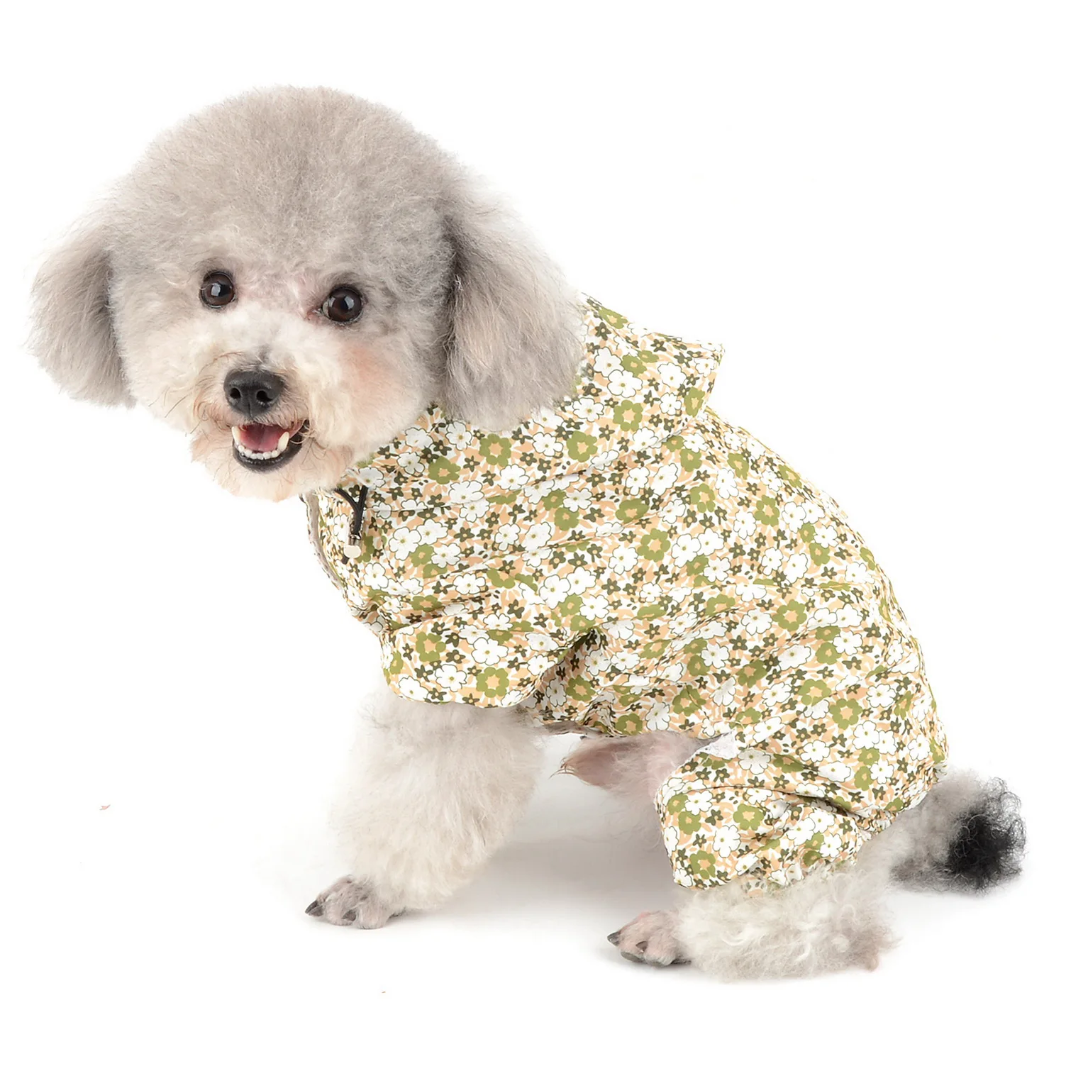 Мягкий цветочный дождевик с капюшоном для маленькой собаки водонепроницаемая