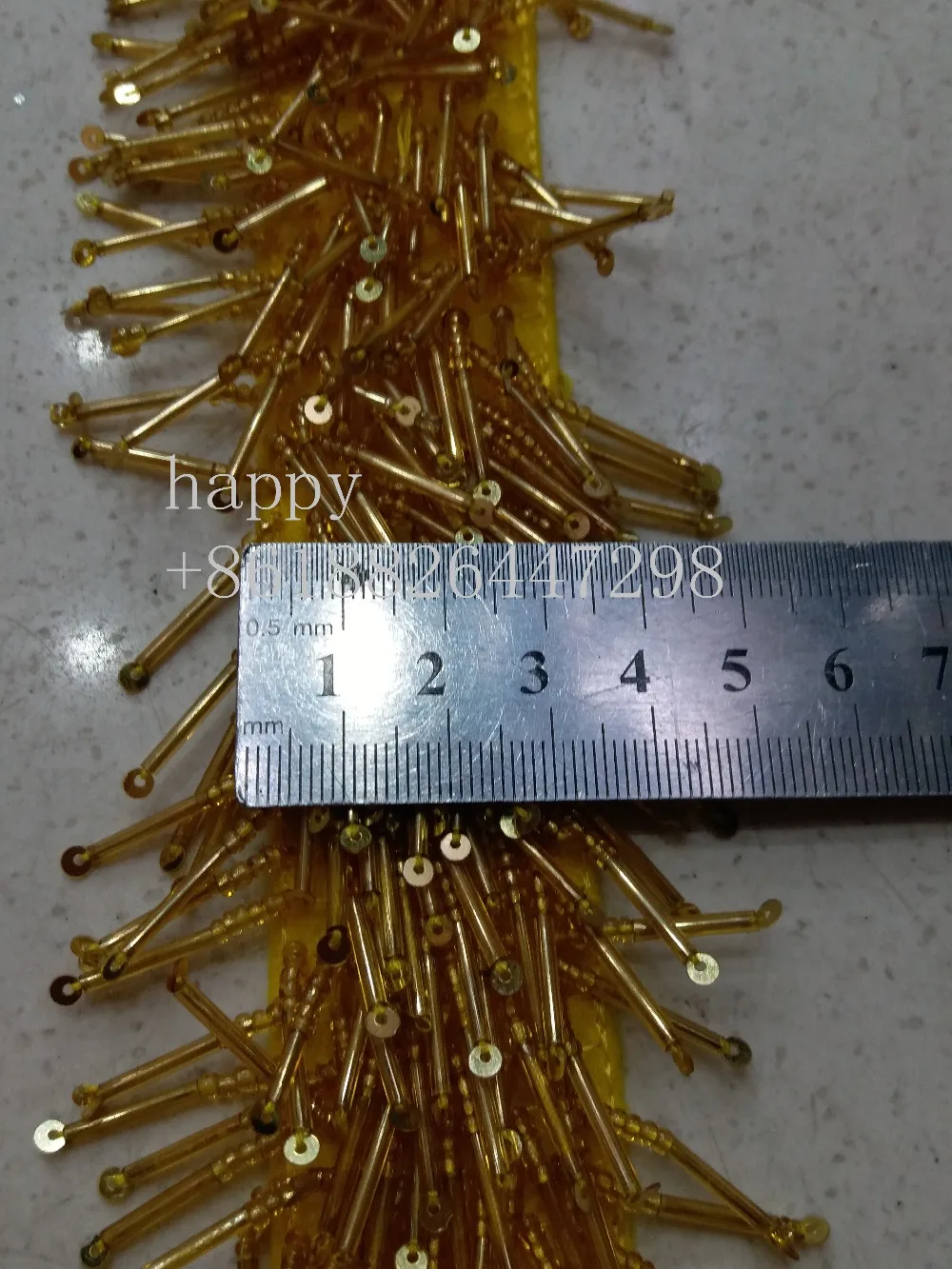 5 yards /bag l192# Golden Orange Black beads tassel fringe 15cm width for decoration dress/fashion designer all color have | Дом и сад