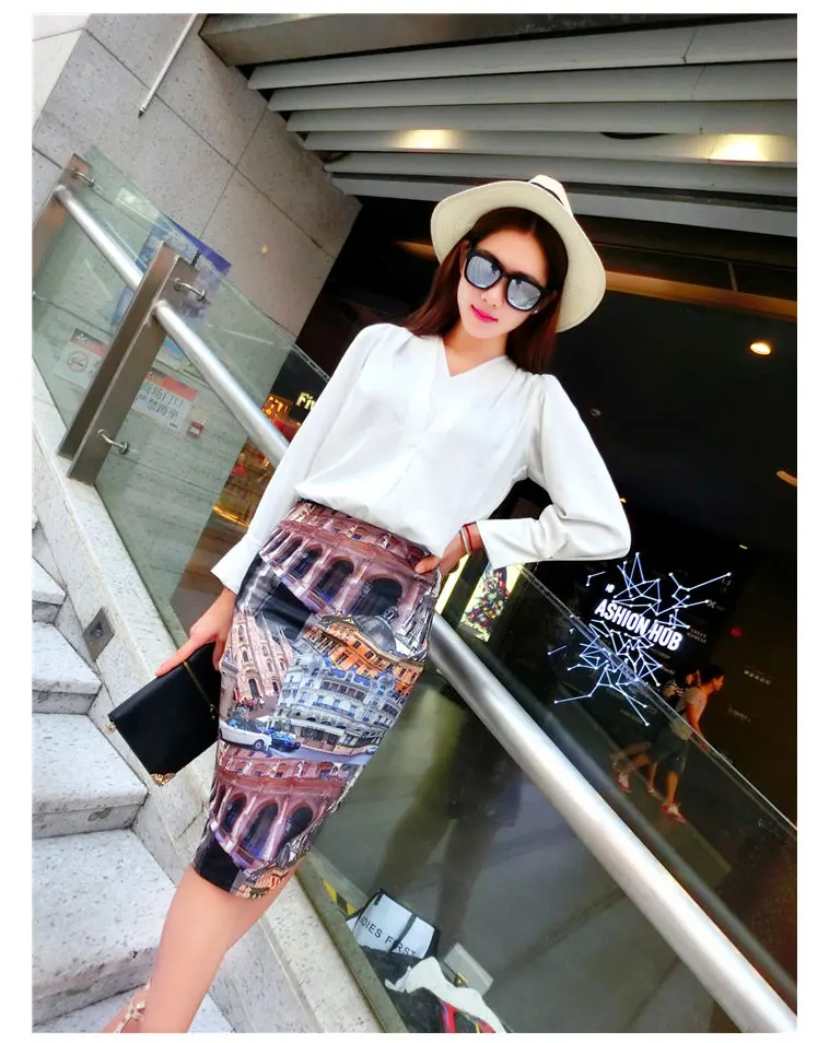 Женская облегающая юбка-карандаш с 3D-принтом | одежда