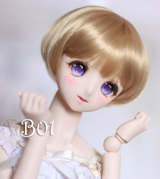 

BJD doll wigs golden High-temperature wire Bob head short wigs for 1/3 1/4 BJD DD SD doll wigs