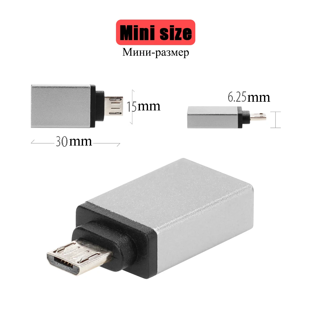 Микро USB к USB OTG адаптер папа к USB 2,0 микро адаптер конвертер для samsung Xiaomi LG huawei Android мобильных телефонов