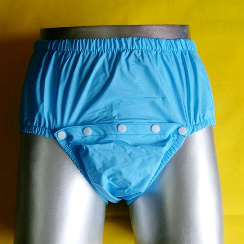 FUUBUU2211-Blue-XXL-1PCS непромокаемые штаны с открытой передней частью для взрослых, не одноразовые подгузники, штаны для взрослых