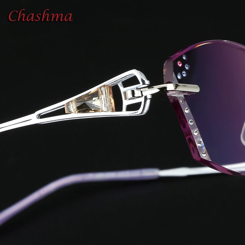Женские титановые очки без оправы Chashma брендовые с цветными линзами lunette de
