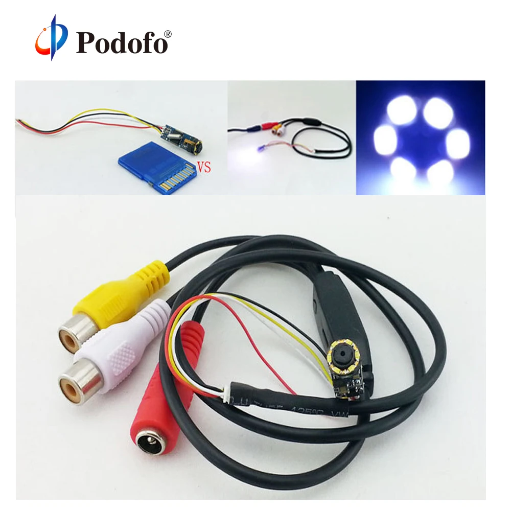Podofo DIY только диаметр 7 мм Мини CCTV камера Модуль CMOS 720*480 пикселей 60 градусов 6