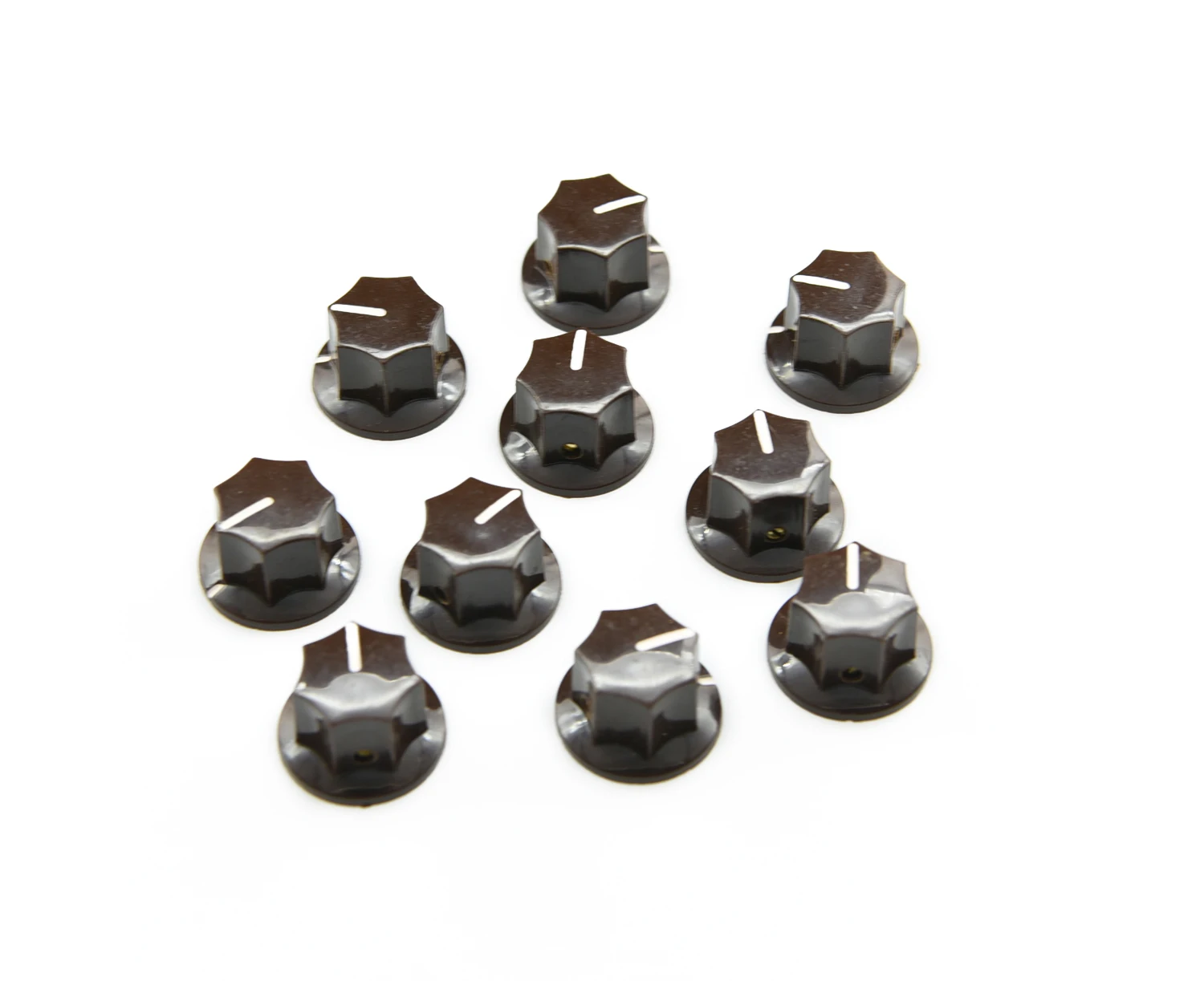 

KAISH 10pcs USA Spec Large Knobs 1/4" MXR Style Jaguar Mustang Knob Brown