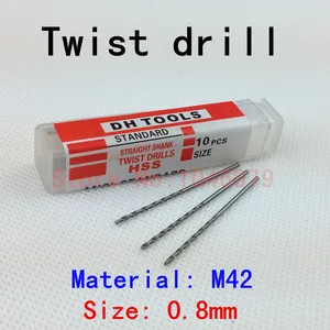 10коробка, маленькие спиральные сверла, материал M42, быстрорежущая сталь кобальт. Размер: 0,8 мм