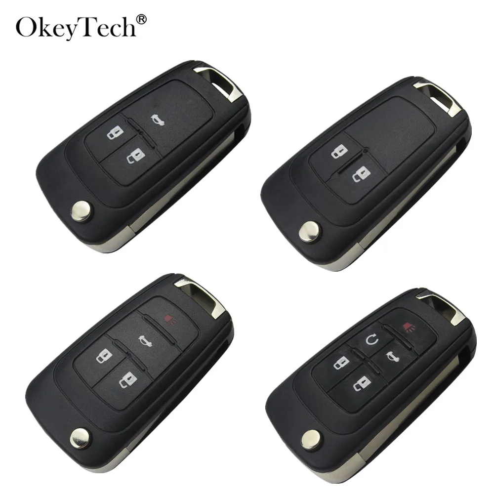 Чехол для автомобильных ключей Okeytech 2/3/4/5 кнопок с откидной крышкой Chevrolet Cruze Epica Lova