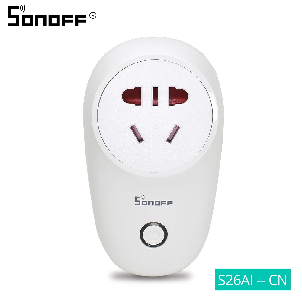 CN Sonoff S26 Базовая WiFi умная розетка AU/CN/EU/UK/US Беспроводная вилка умный дом переключатель питания розетки работают с Alexa Google Assistant - Цвет: CN