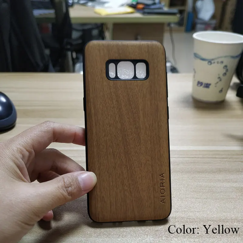 Чехол под дерево для Samsung Galaxy S8 Plus мягкие силиконовые чехлы из ТПУ и искусственной