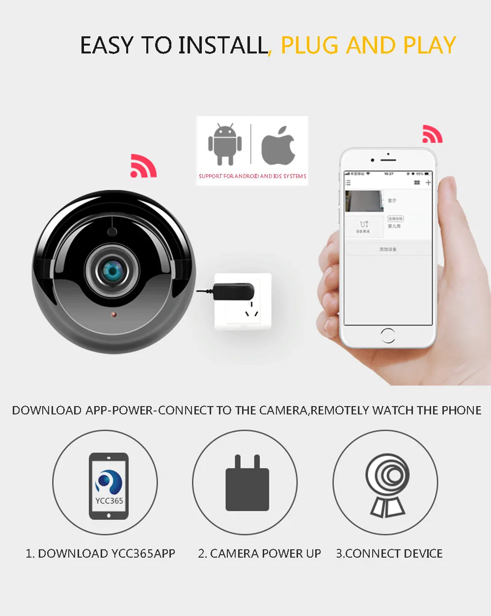 Беспроводной мини Wi Fi ночное видение умный дом безопасности ip-камера монитор#4