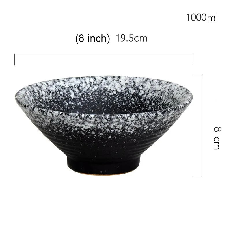 O(8inch) 4,5/5,5/6,5/8/9 дюймов японский Керамика Bowl Ramen большая чаша говядина Лапша супа чашки, миски под рис салат контейнер Винтаж Кухня посуда - Цвет: O(8inch)