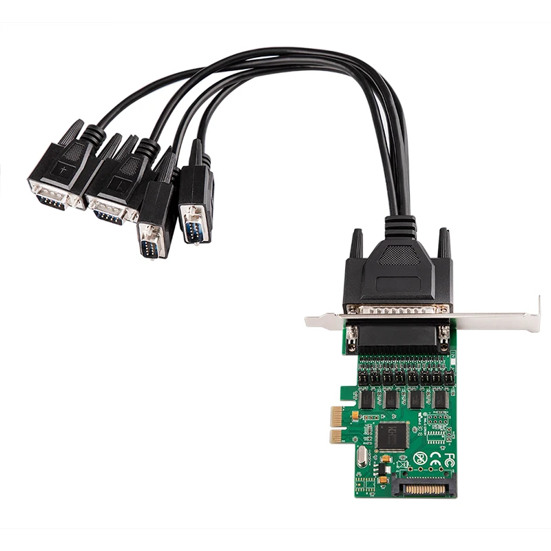 Последовательный адаптер 4 порта RS 232 последовательный DB9 PCI Express RS232 в PCIe плата