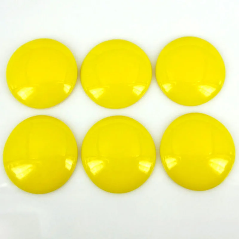 30 шт 1-1/4 &quotжелтый круглый каучук с плоским основанием Кабошон бусины украшение