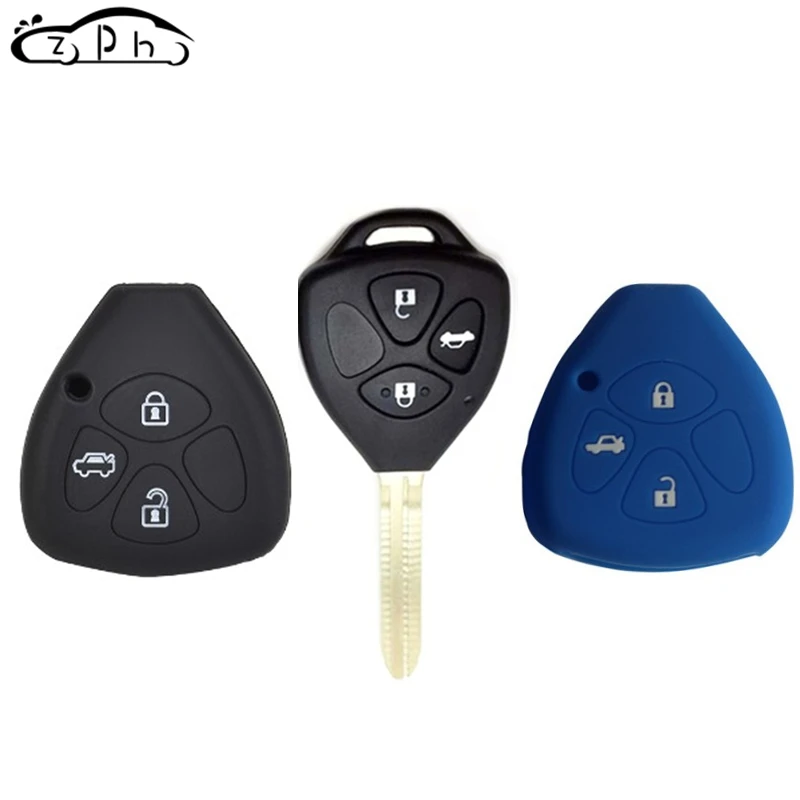 Silicone Car Key Cover Case For Toyota Avensis Camry Corolla Rav4 Kluger Landcruiser Prado Yaris Echo Celica Crown Ruiz Venza