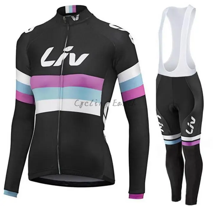 Женская велосипедная одежда LIV pro team с длинным рукавом Джерси комбинезон