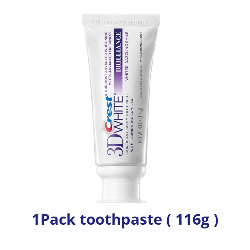 1PCS 3D белая зубная паста для отбеливания зубов, Crest Brilliance Advanced Fluoride Anticavity Complex, гигиена полости рта, зубная паста 116 г - Цвет: 1PCS