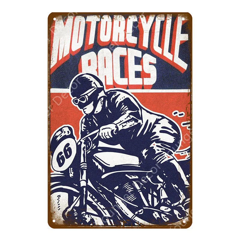TT Isle Of Man металлический плакат ретро Гонки на мотоциклах табличка настенная живопись тарелка Паб Бар Гараж домашний декор винтажные жестяные знаки - Цвет: YD7459C