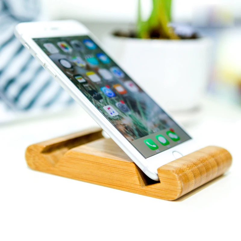 Бамбуковая подставка держатель стыковки легкий сотовый телефон Рабочий стол