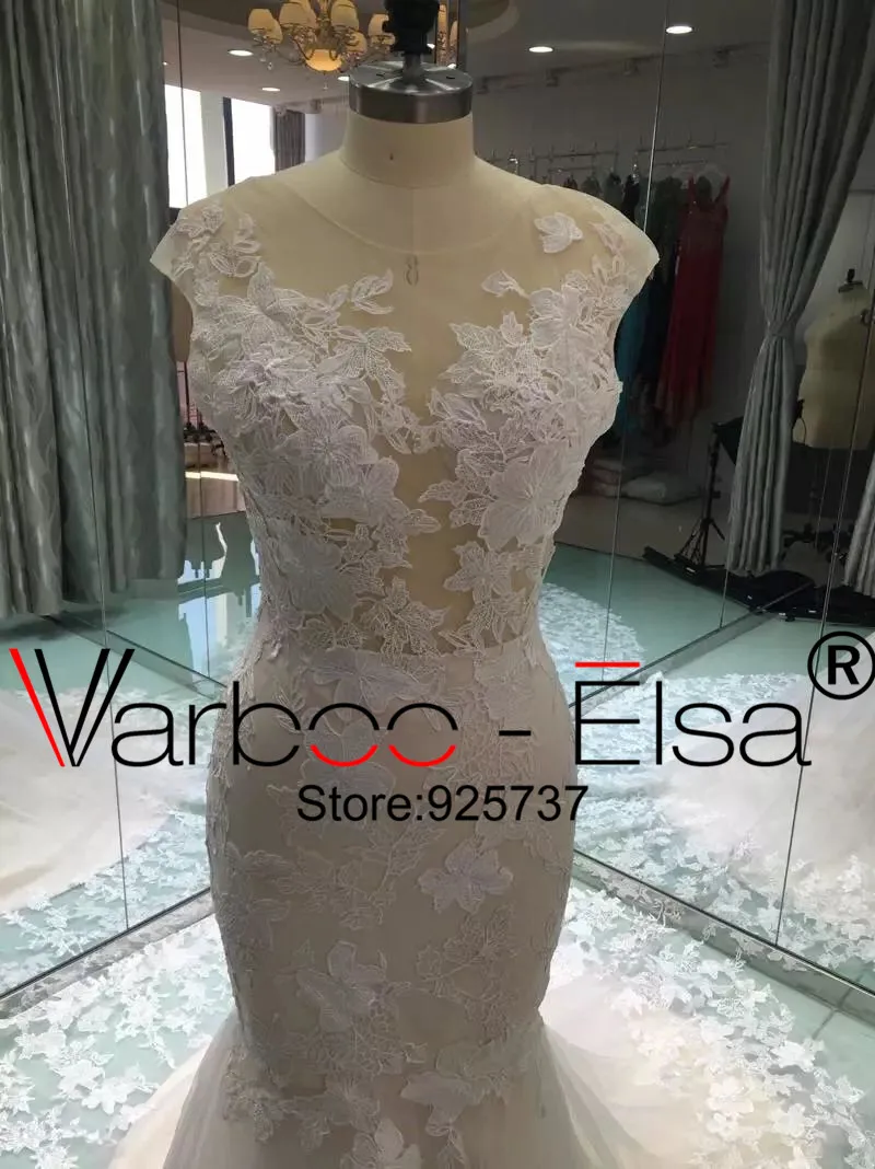 Кружевное свадебное платье русалка с аппликацией и цветами|robe mariage|vestido de noiva debridal
