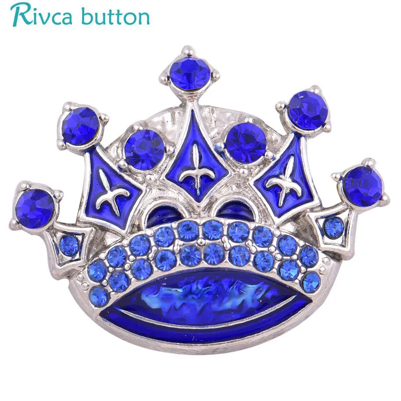 Rivca Snap Button Jewelry Newest DIY 18mm Mixcolour cross Crown Fit Charm leather alloy fashion Bracelet jewelery | Украшения и
