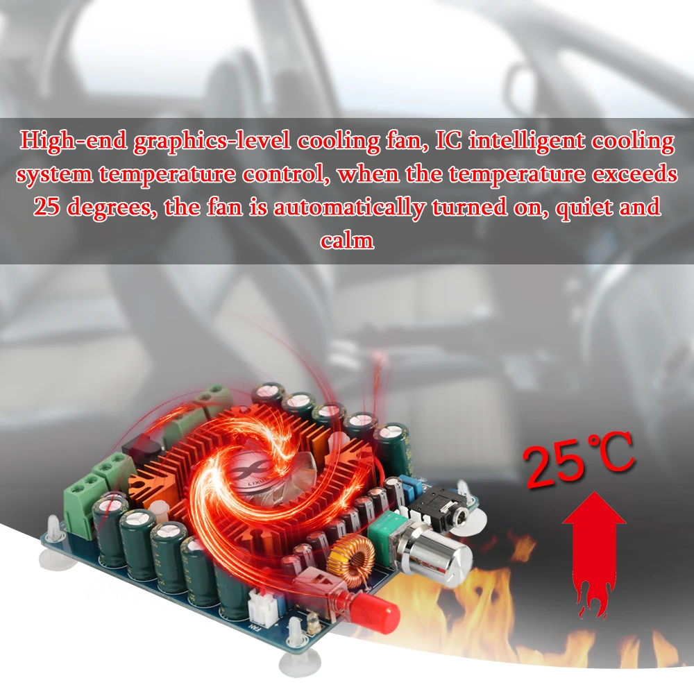 

XH-M521 Car 4 Channel 50W*4 HIFI Stereo Audio Amplifier Board with Fan TDA7850