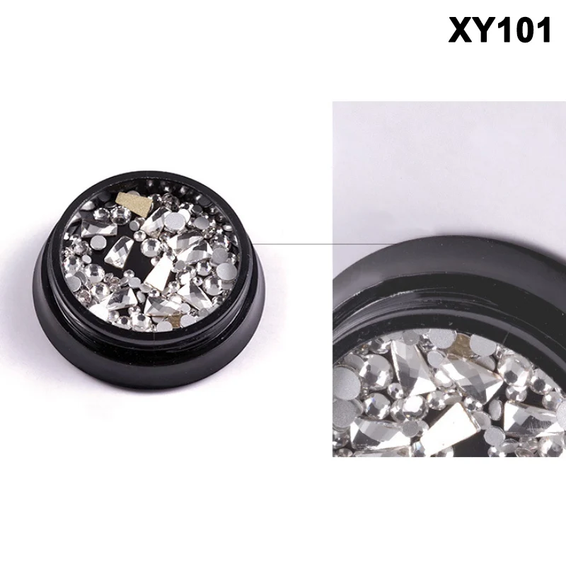 XY101 10 шт красочный квадратный ноготь Искусство Стразы смешанные ногтей алмазные украшения для ногтей MH88 - Цвет: XY101