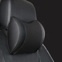 free charge breathable leather car head pillow waist memory cotton car neck pillow seat support four seasons fit most cars
