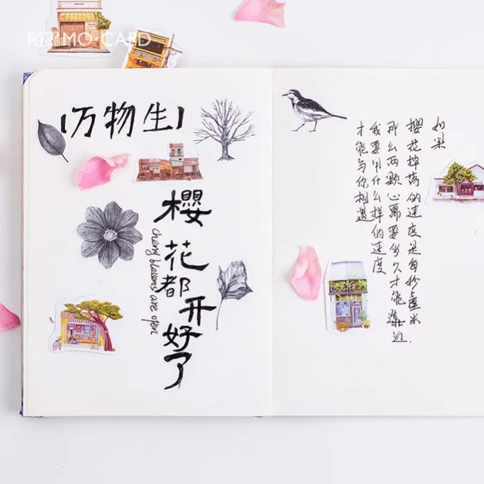 

45 Pcs/Pack Cute Little House Paper Sticker Decoration DIY Handbook Sticker Diary Album Stick Label