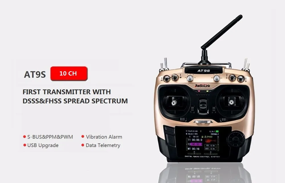 Radiolink AT9S 2.4G 9CH System Transmitter with R9DS Receiver AT9 Remote Control update vision for RC quadcopter Helicopter | Электроника