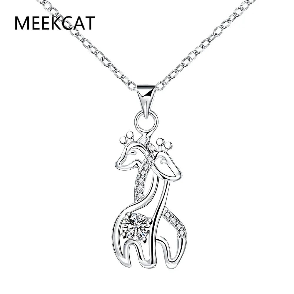 MEEKCAT Модное Элегантное ожерелье серебряного цвета с изображением животного