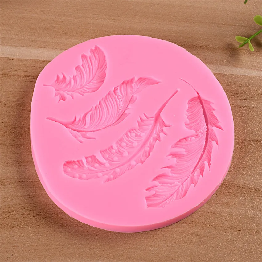 Птицы перья Шоколад DIY Инструменты для украшения тортов из мастики 3D обратного сахара формования кружева границы силиконовые формы из полимерной глины