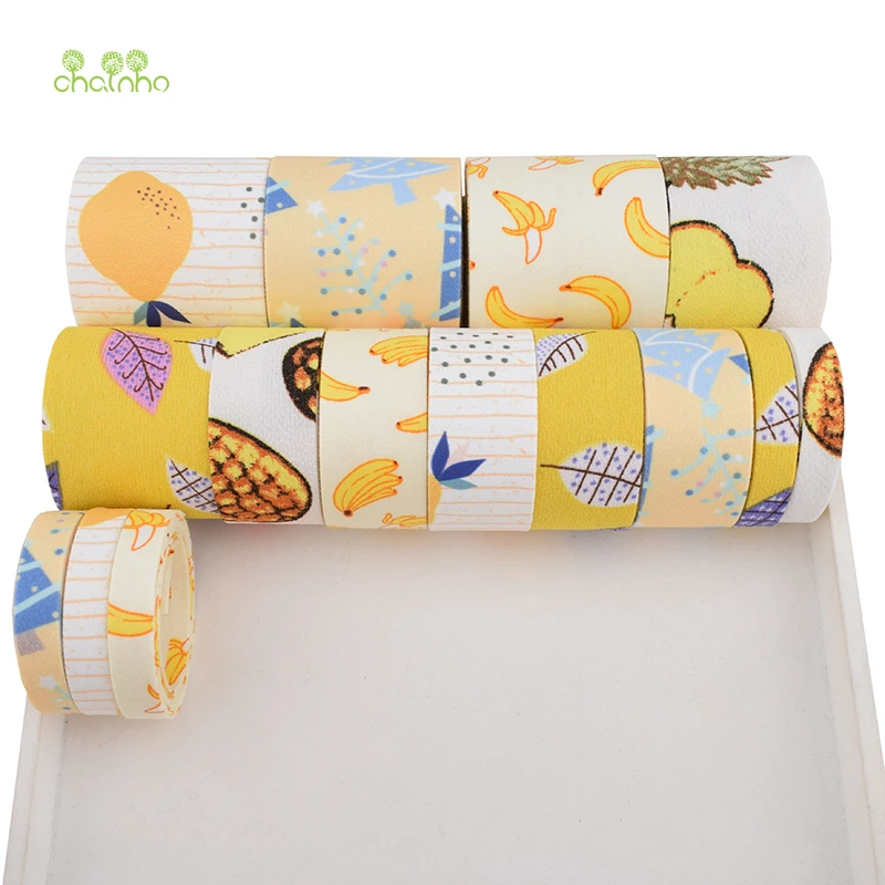 

Chainho,Yellow Color,Fruit&Leaves Series,Cotton Ribbon Set For DIY Handmade Gift,Craft,Packing,Hair Accessories,Wedding,Material