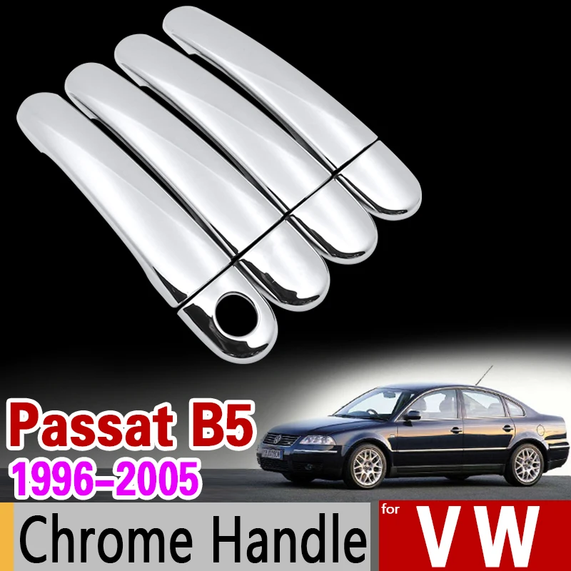 for VW Passat B5 B5.5 Chrome Handle Cover Trim Set Volkswagen 1996-2005 Sedan Wagon 2003 Car Accessories Stickers Car Styling