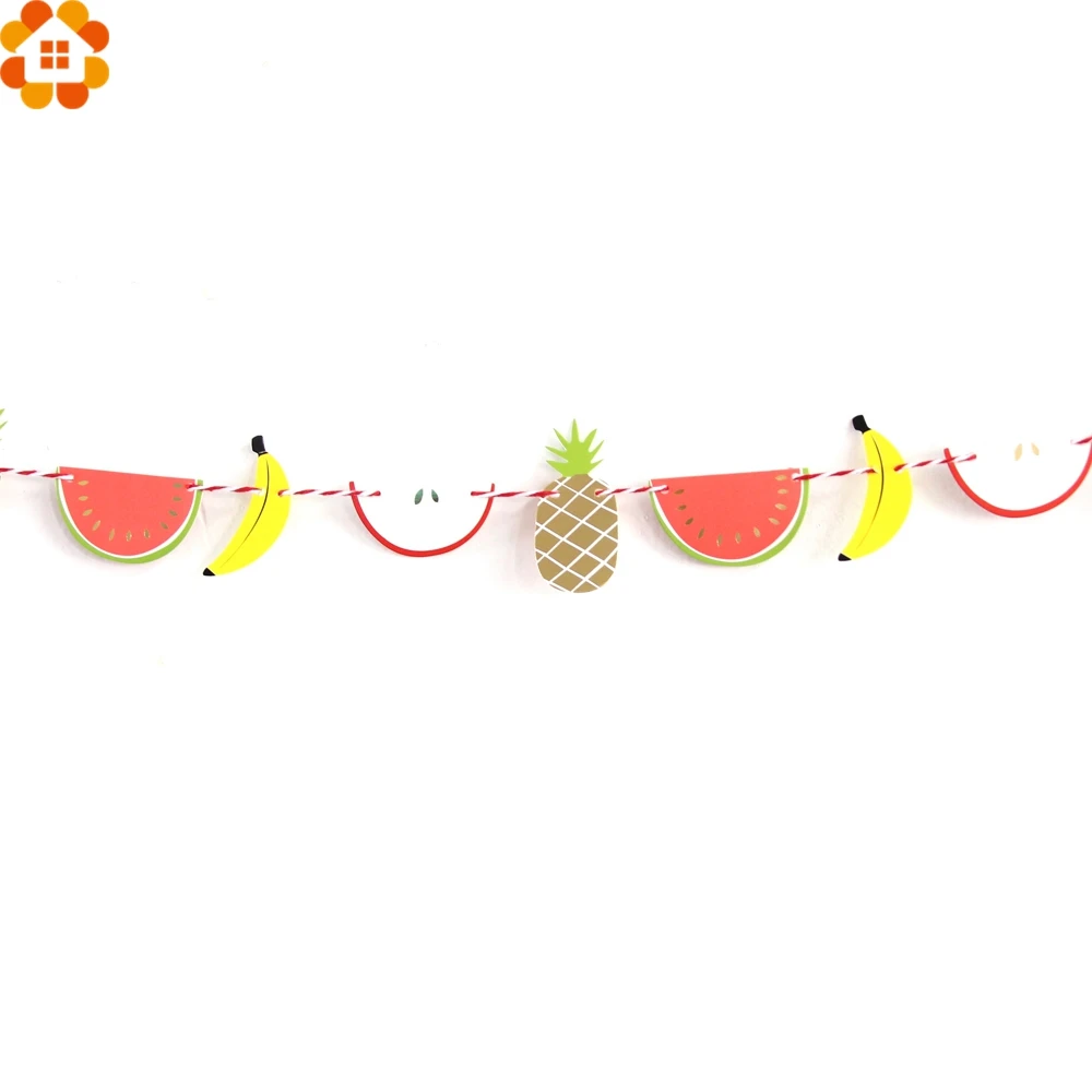 1 комплект фруктовые бумажные флаги гирлянда летние баннеры с изображением