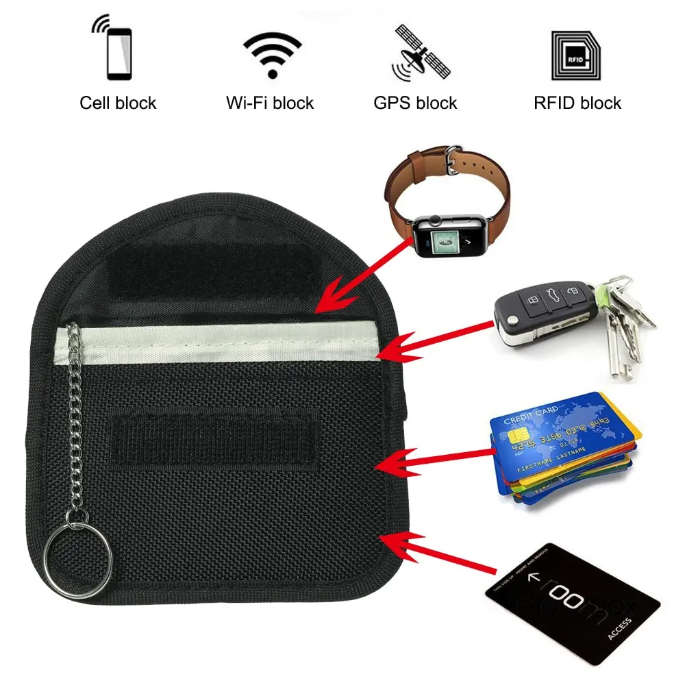 Auto Blocking Holder Anti-hacking Security Bag for Car Smart Keyless Entry Remote FobController Key Fob Signal | Автомобили и