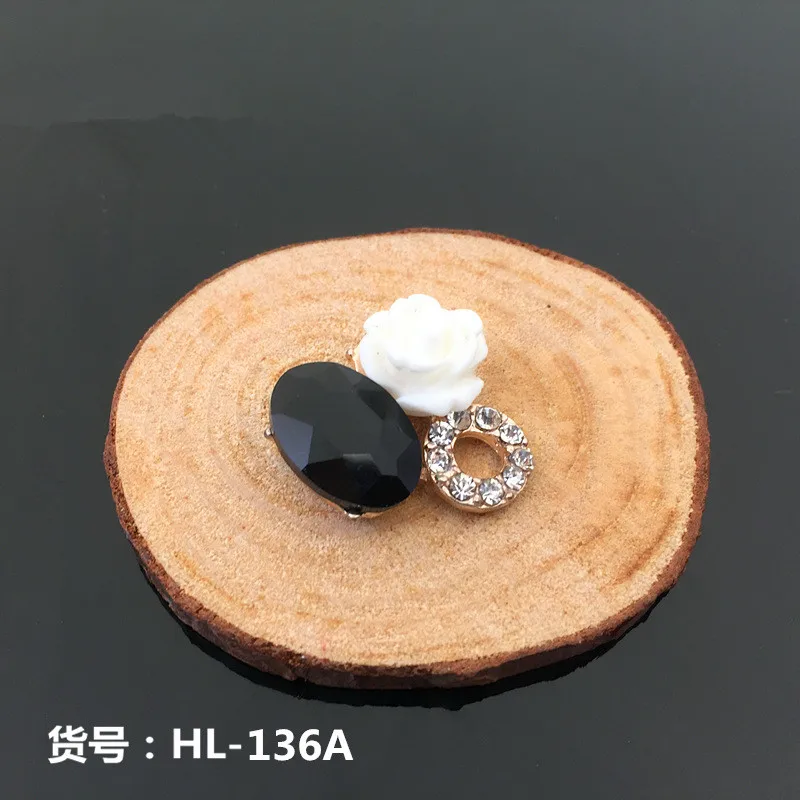 Новое поступление 50 шт Позолоченные эмалевые акриловые цветочные украшения из