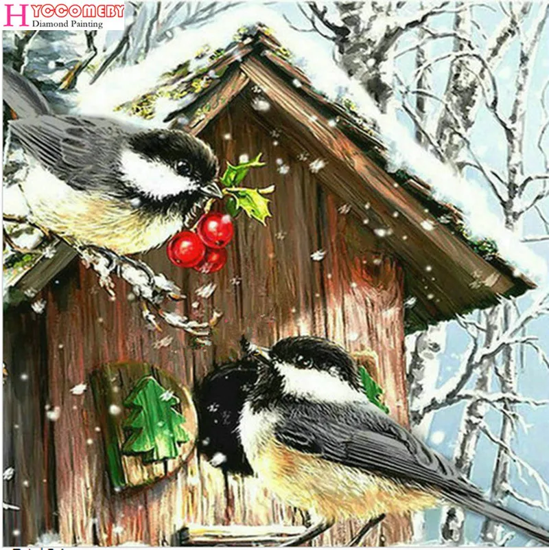 Полная Алмазная вышивка круглая diy Рисование животных с изображением птицы