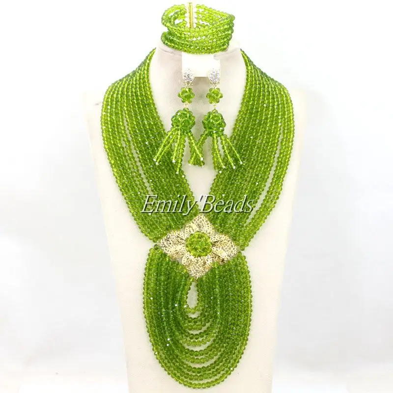 Нигерийские Свадебные хрустальные бусы ожерелья комплекты ювелирных изделий