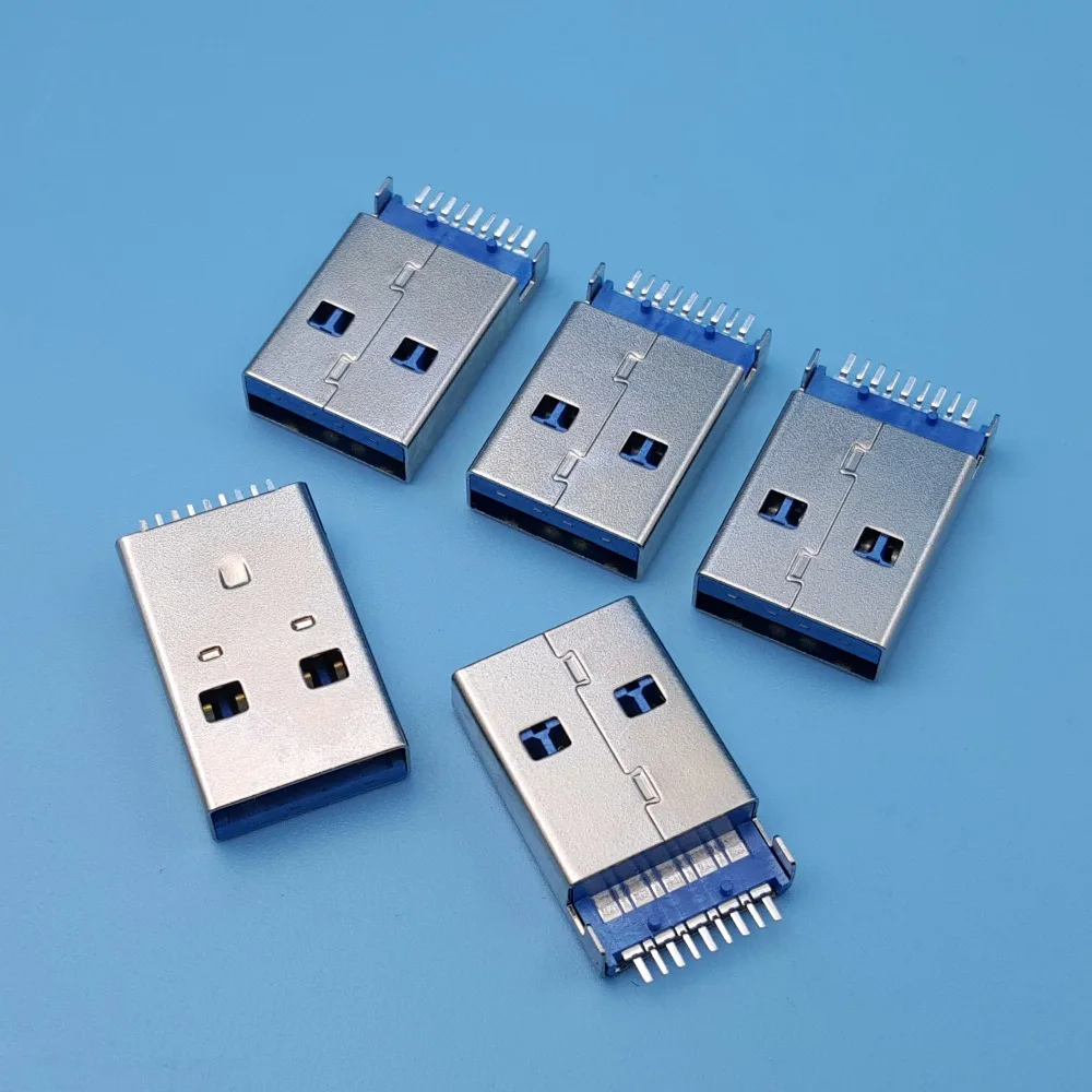 

50Pcs Hi-Speed USB 3.0 Type A 9Pin Male PCB Mount SMT Solder Plug Connector