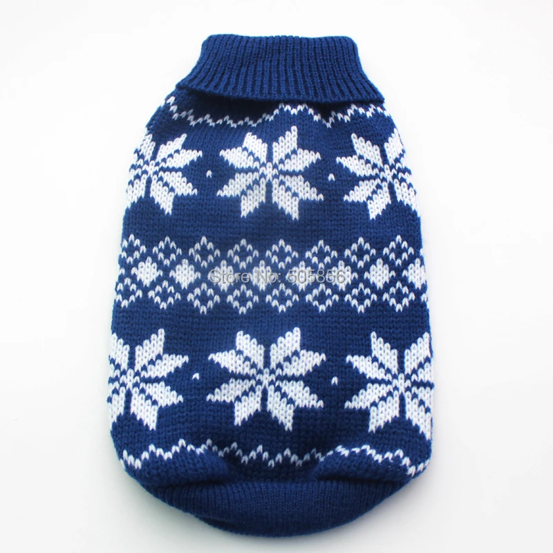 Красный/синий Рождественский свитер для собак со снежинками одежда домашних