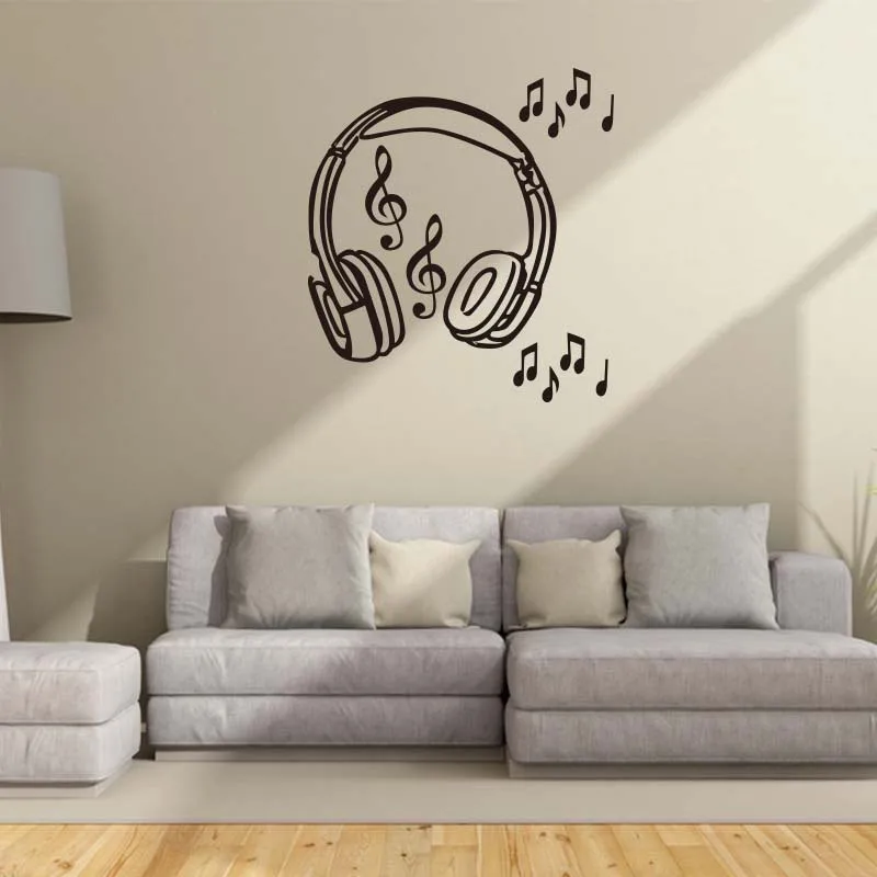 Виниловые Настенные стикеры K784 с изображением музыкальной гарнитуры для
