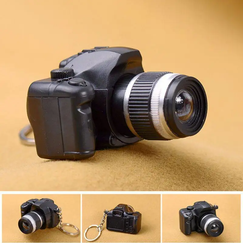 LED Flash Keychain Retro SLR Camera Shape Vocal Toy Glowing Pendant Mobile Phone Bag Hanging Decoration With Light For Auto | Автомобили и