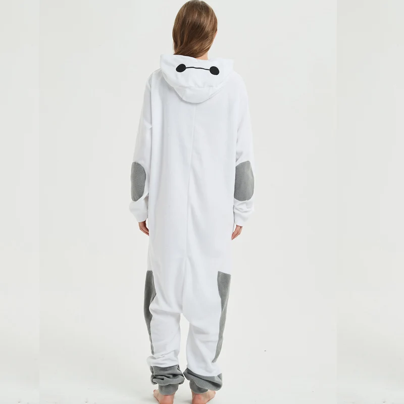 Большой Герой 6 Baymax кигуруми мультфильм пижамы комбинезоны для взрослых флис