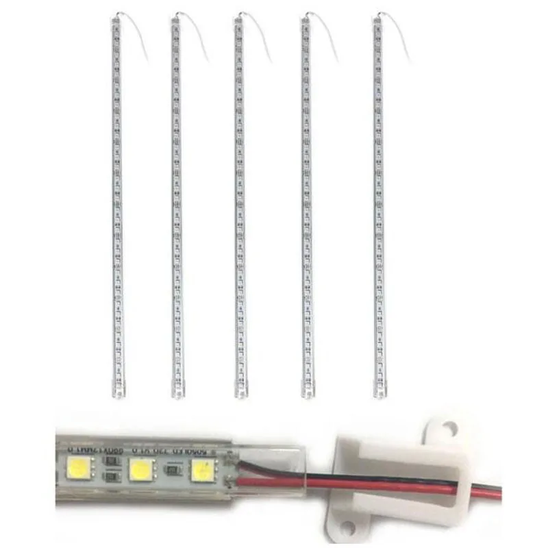 Wholesale 5pcs  DC 12V 50cm Long Indoor/Outdoor Flat Clear Cover Tube 36 LED 5050 SMD Hard Strip Bar Light Lamp