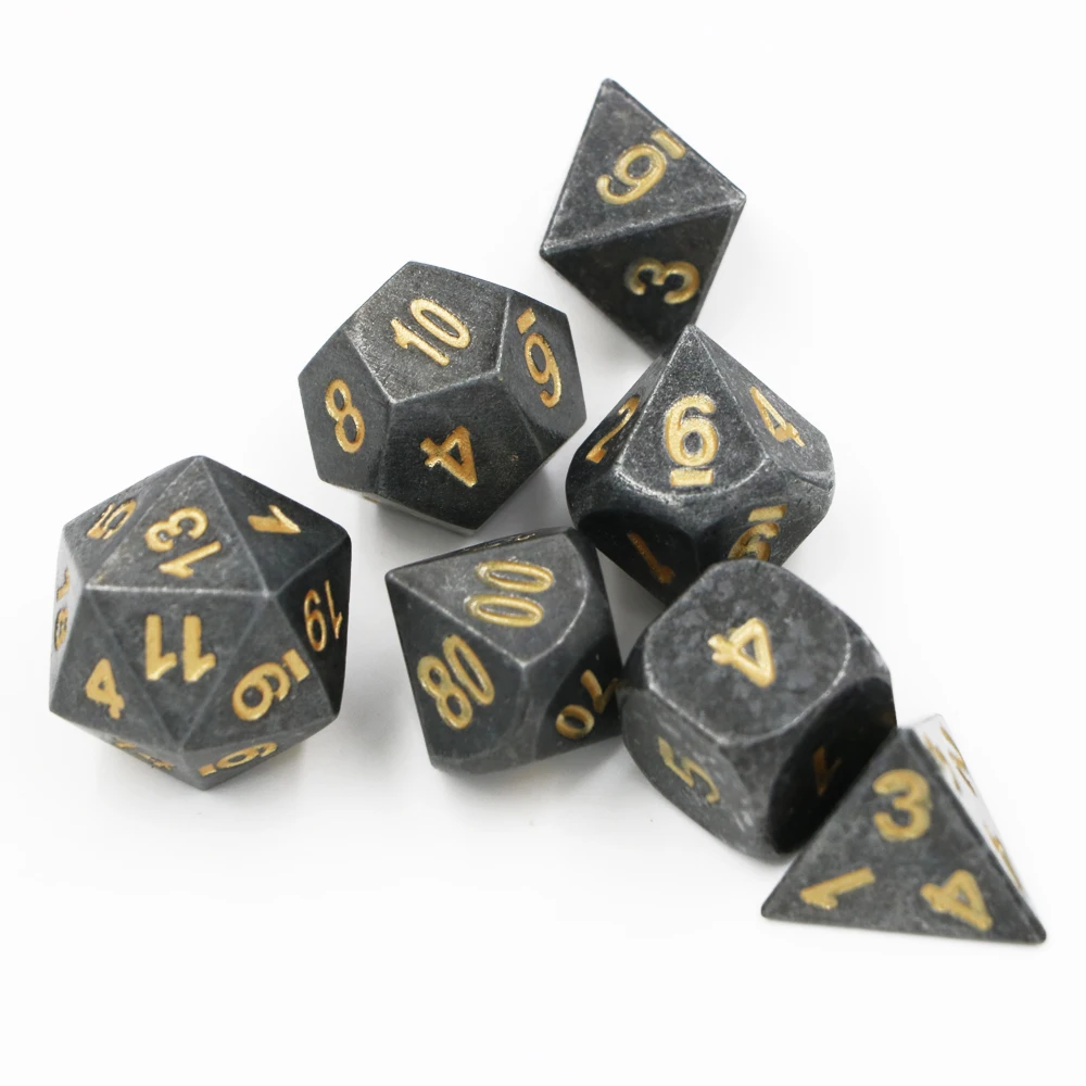 7 шт./компл. креативные игральные кости D & металлические игра DND набор игральных