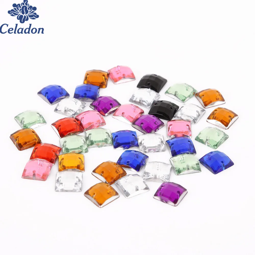 100 шт. квадратные акриловые стразы 10 х10 мм|crystal flatback|sew on stonessew |