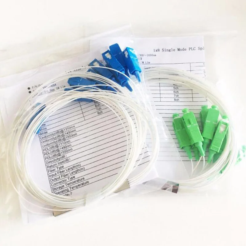 40 шт. FTTH 1X8 мини PLC волоконно-оптический 0,9 мм одномодовый сплиттер