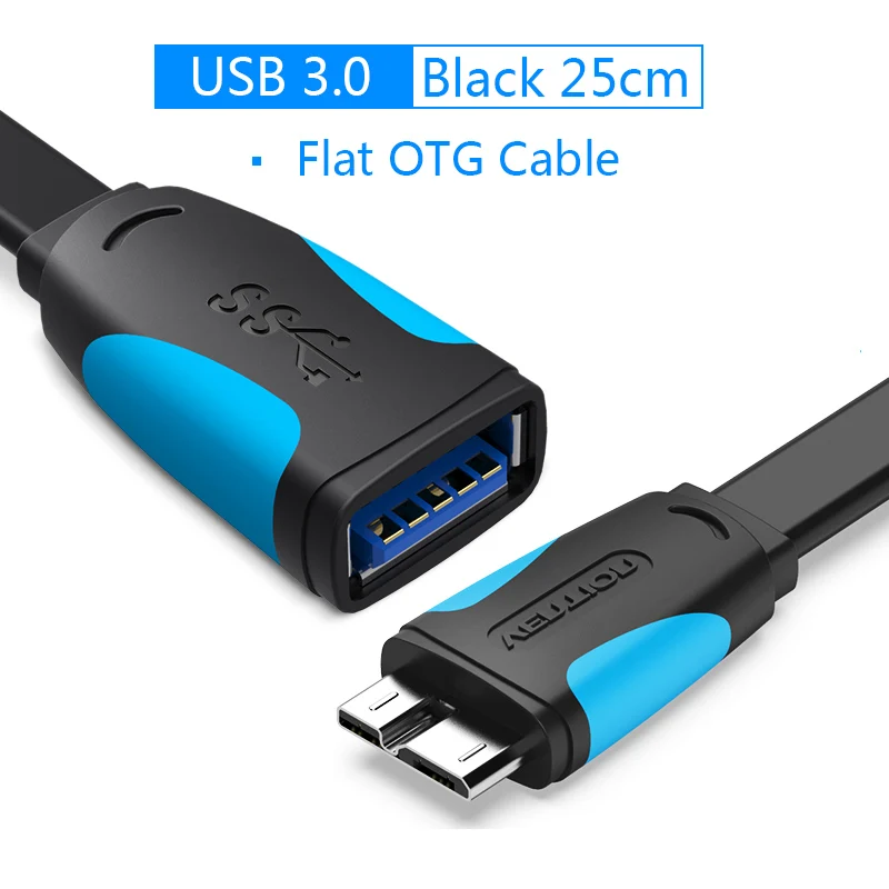 Vention Micro USB 3,0 OTG кабель адаптер 3,0 USB кабель для samsung Galaxy Note 3 S5 N9002 N9008 3,0 Micro USB кабель - Цвет: USB 3.0 A38 25cm