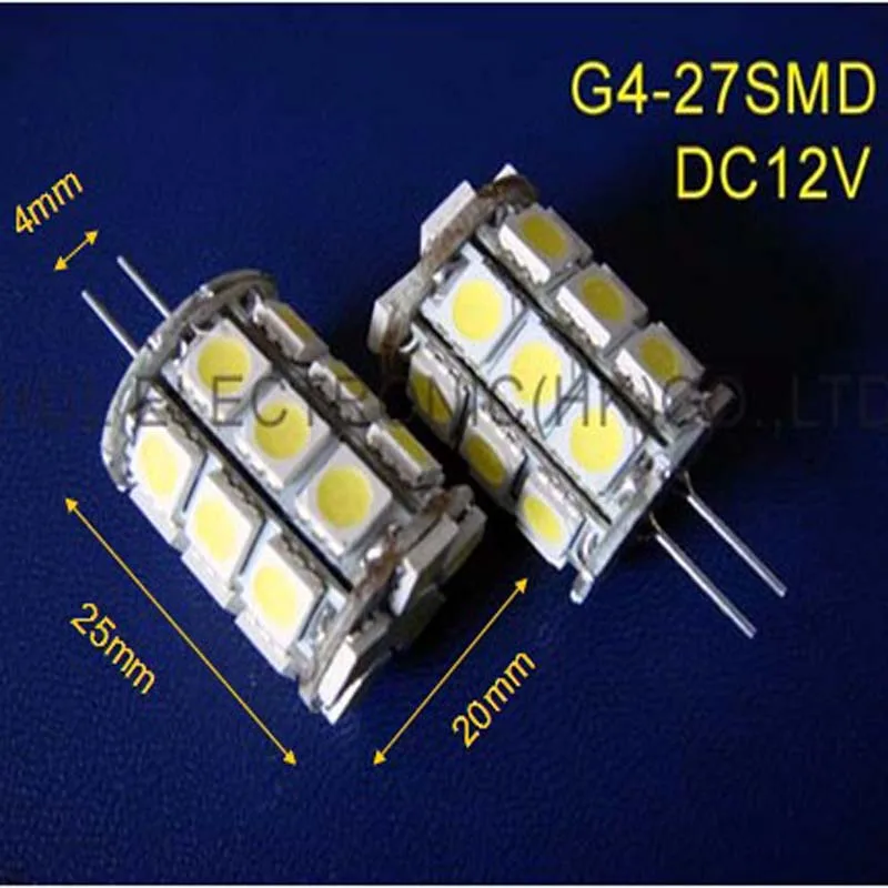 Высокое качество 5050 27SMD DC12V Светодиодные G4 лампы (Бесплатная доставка 20 шт./лот)|lamp